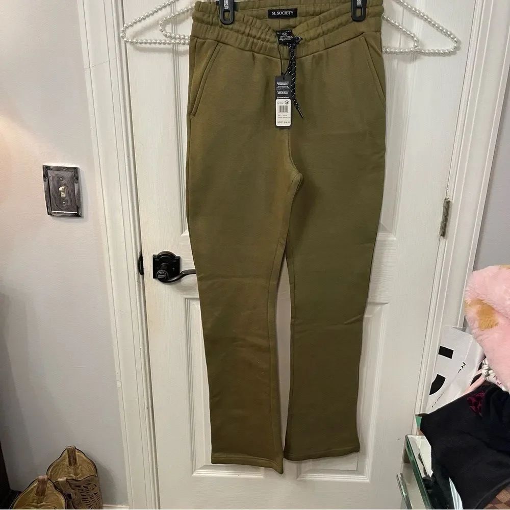 Men Olive Green Joggers M. Society